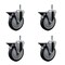 Service Caster 5'' Thermo Rubber Swivel 7/16'' Grip Ring Stem Caster Set with Brake, 4PK SCC-GR20S514-TPRB-PLB-716138-4 - alternate 1